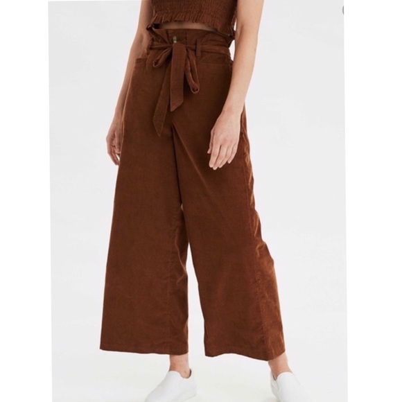 American Eagle Outfitters Pants - AE high-wasted paperbag wide leg crop pant